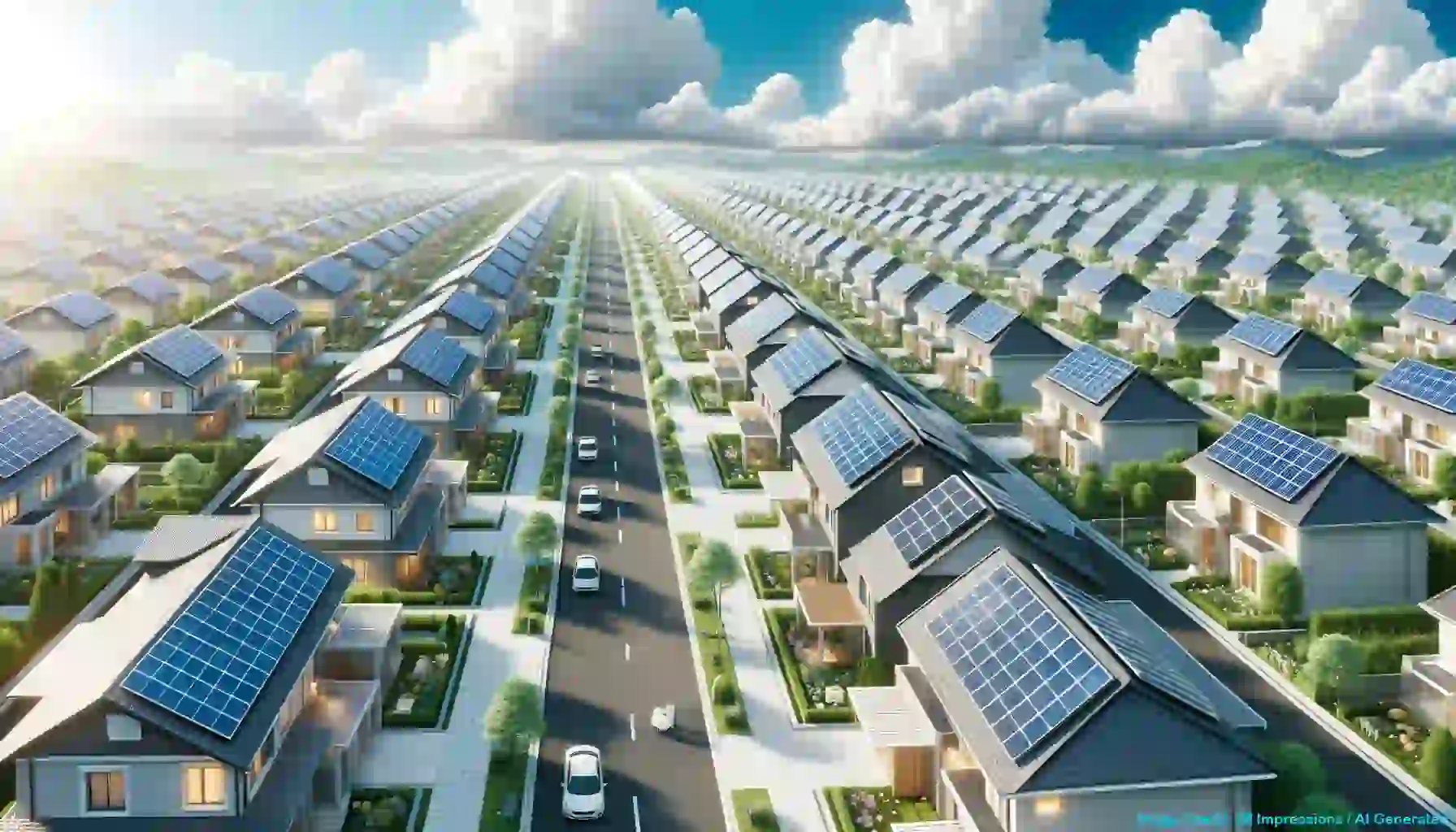 Entire neighbourhood with rooftop solar